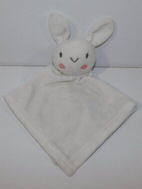 Baby Essentials White Bunny Rabbit Plush Security Blanket Baby Lovey Nunu